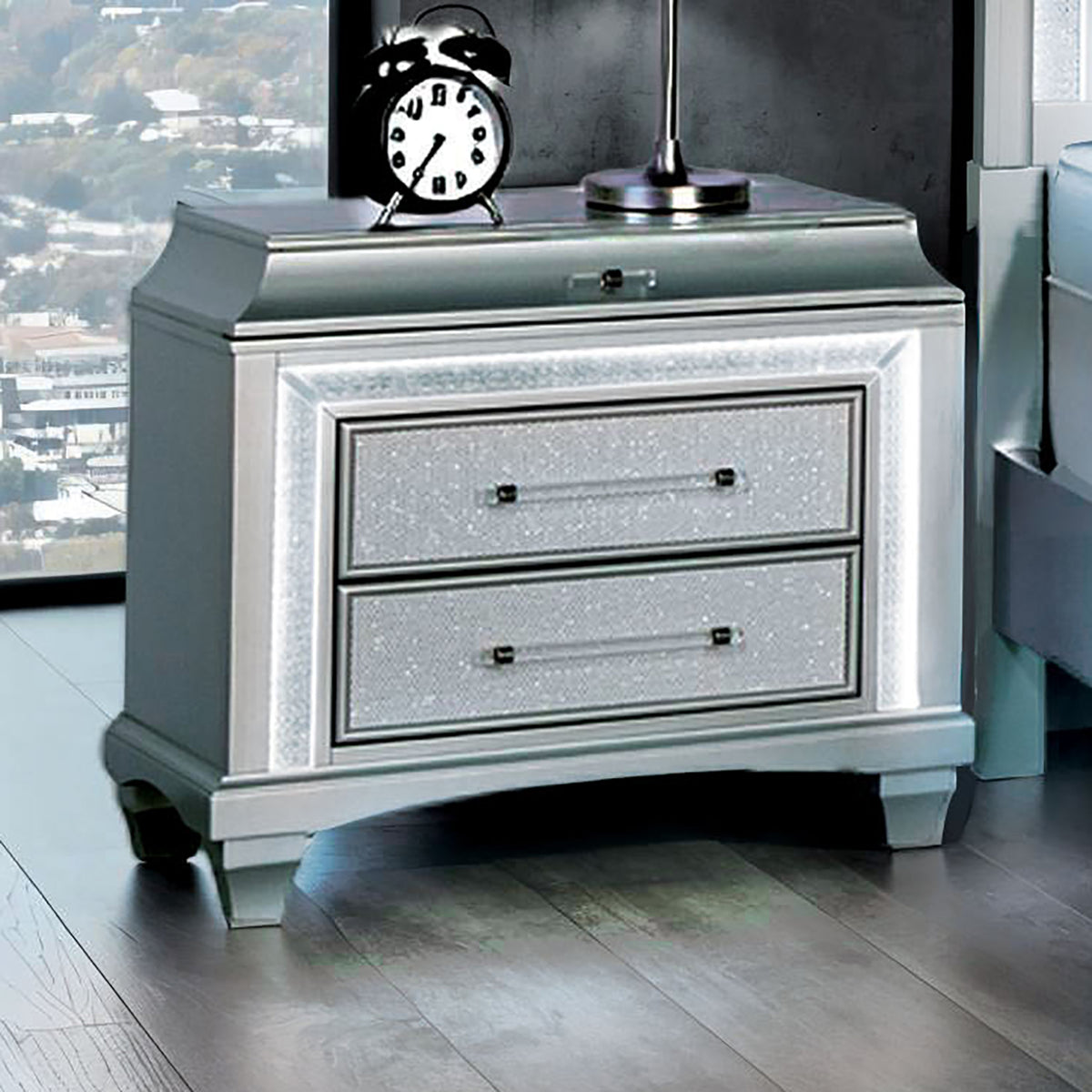 Galea Gray Nightstand from Furniture of America - Luna Furniture