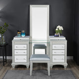 Galea Gray Vanity w/ Stool from Furniture of America - Luna Furniture