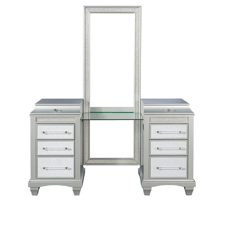 Galea Gray Vanity with Stool from Furniture of America - Luna Furniture