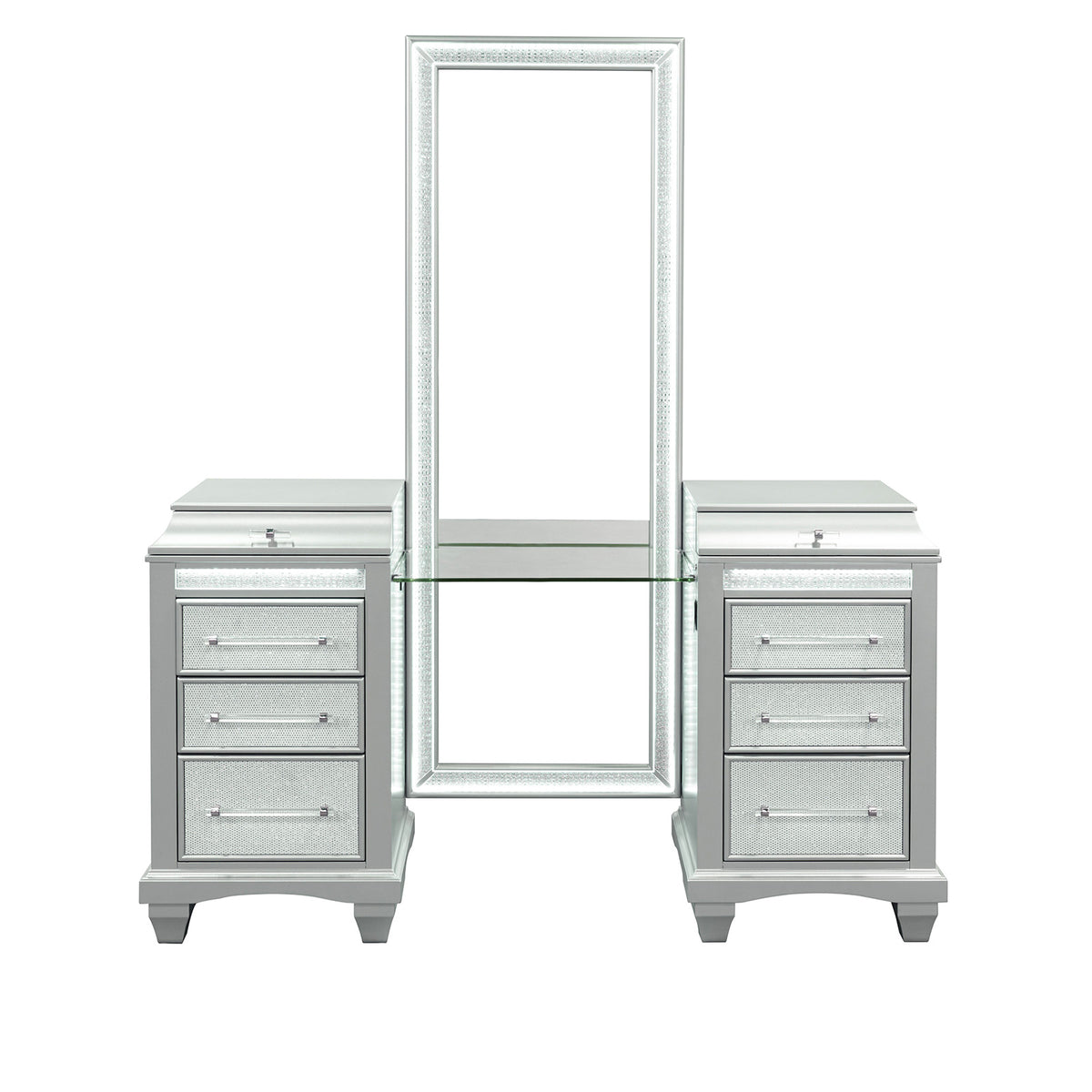Galea Gray Vanity w/ Stool from Furniture of America - Luna Furniture