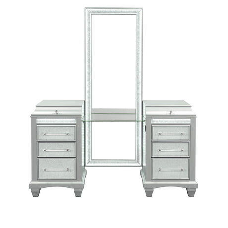 Galea Gray Vanity with Stool from Furniture of America - Luna Furniture