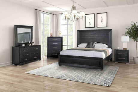 Ashbourne Black Night Stand w/ USB from Furniture of America - Luna Furniture