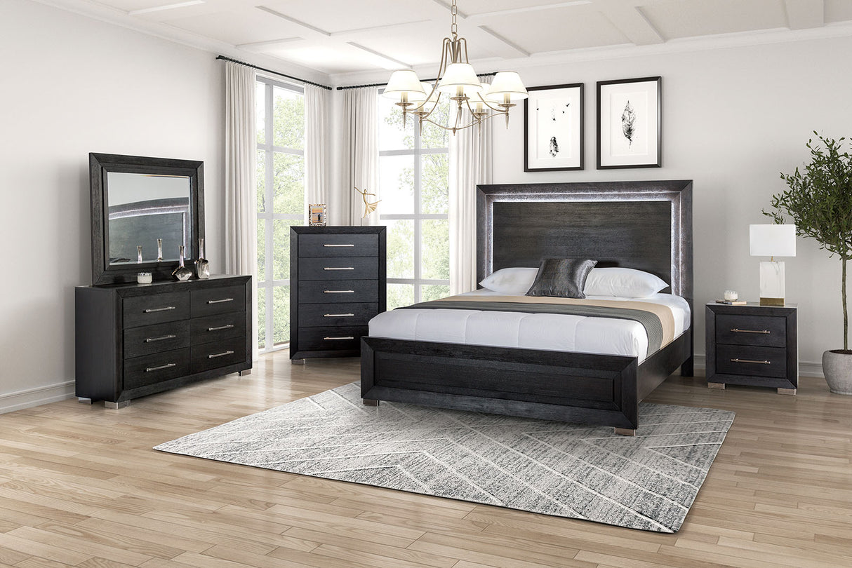 Ashbourne Black Contemporary Bedroom Set from Furniture of America - Luna Furniture