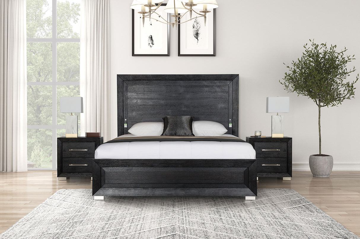 Ashbourne Black Contemporary Bedroom Set from Furniture of America - Luna Furniture