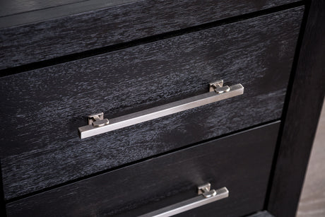 Ashbourne Black Night Stand w/ USB from Furniture of America - Luna Furniture