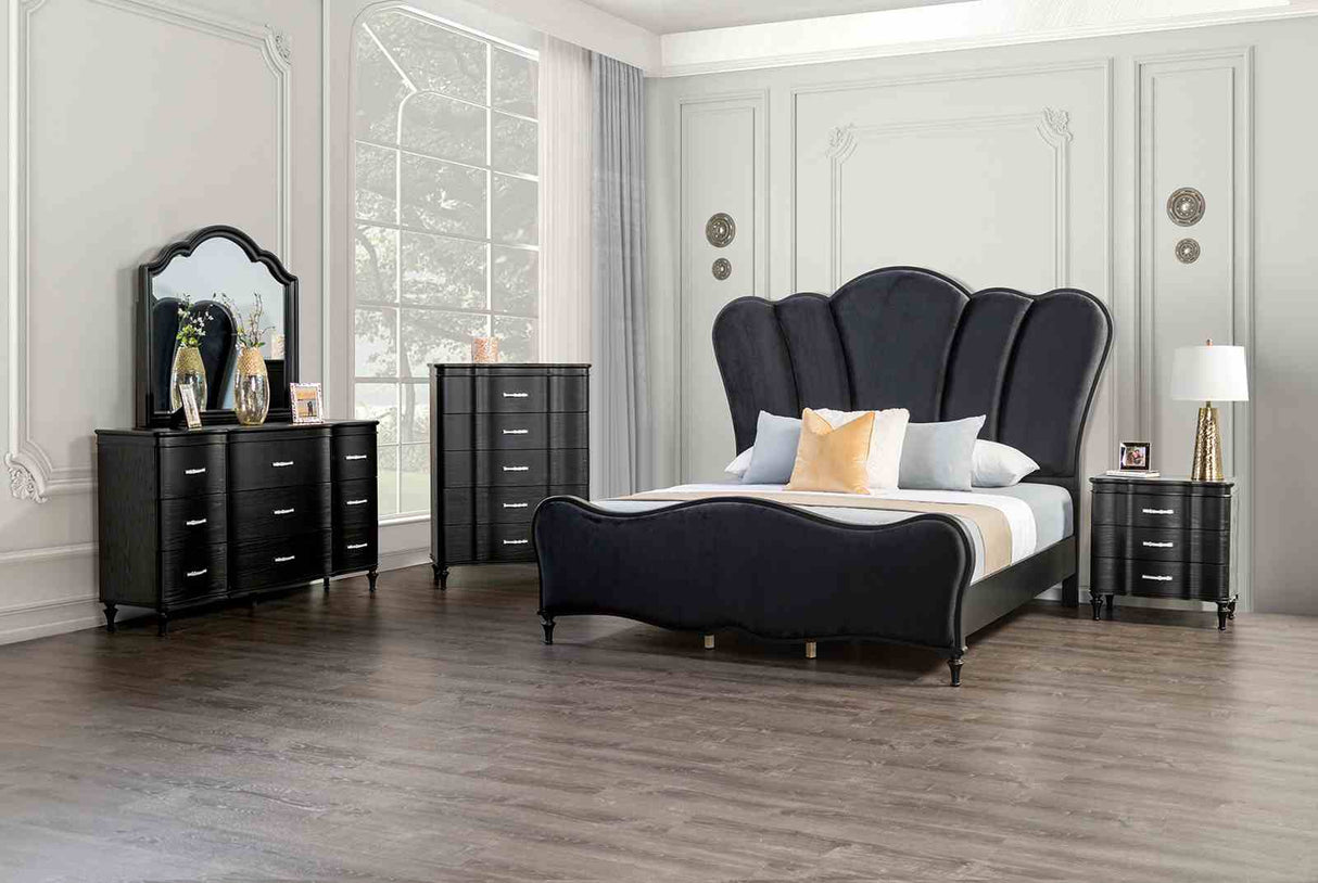 Melodi Parc Black Queen Bed from Furniture of America - Luna Furniture