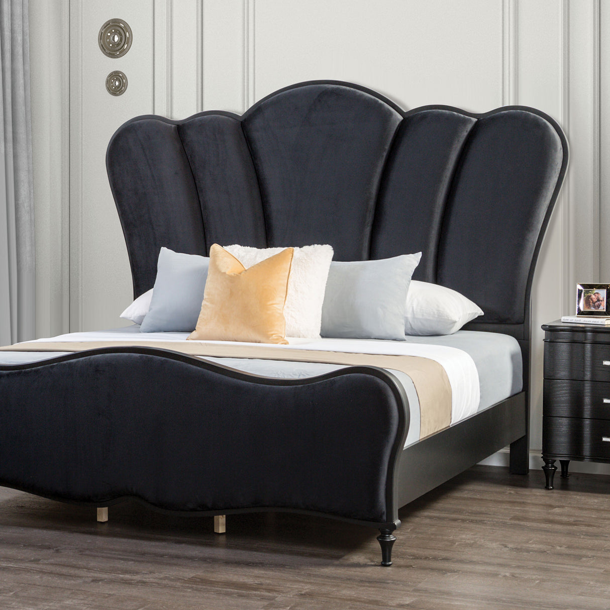 Melodi Parc Black King Bed from Furniture of America - Luna Furniture