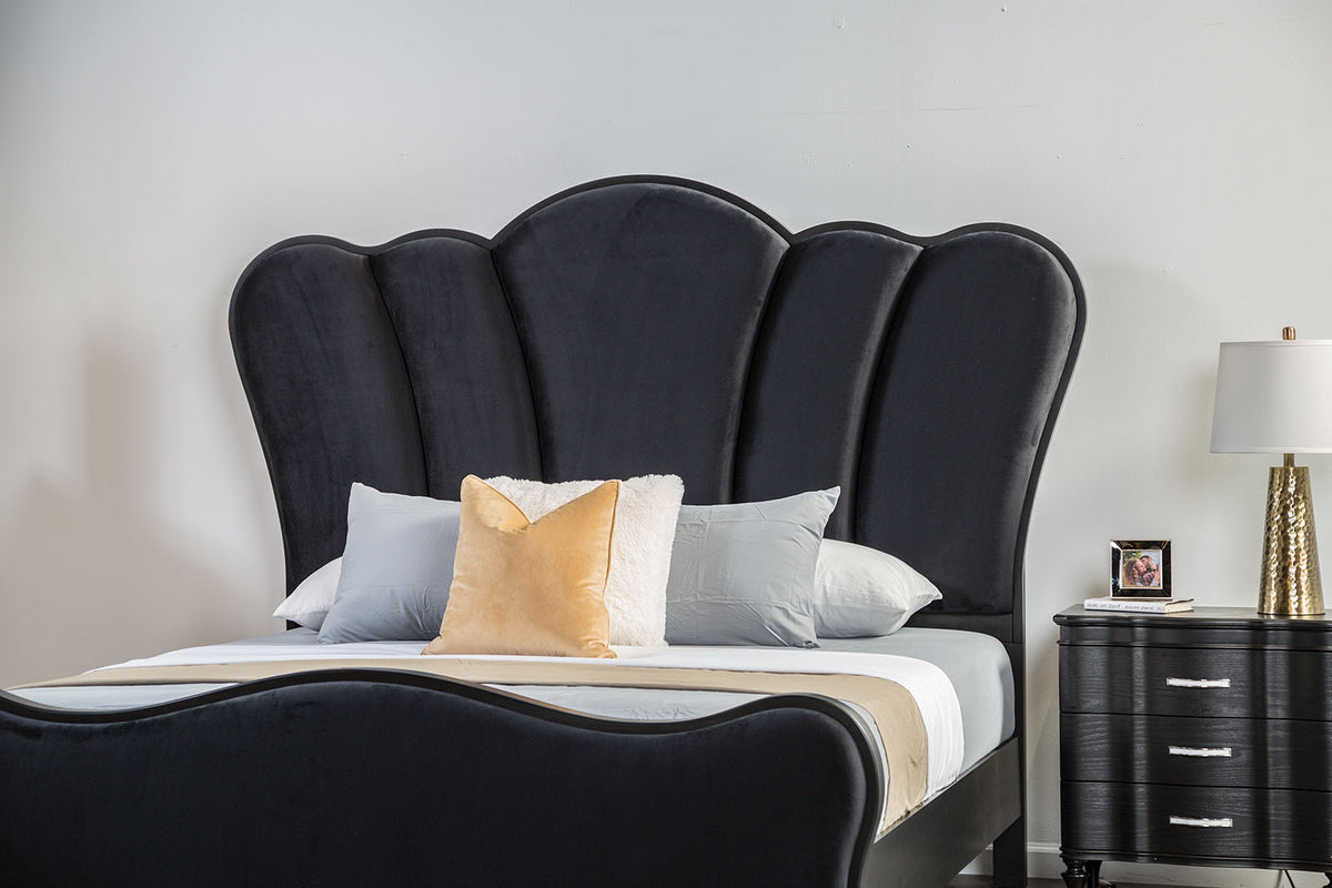 Melodi Parc Black 5 Pc Queen Bedroom Set from Furniture of America - Luna Furniture