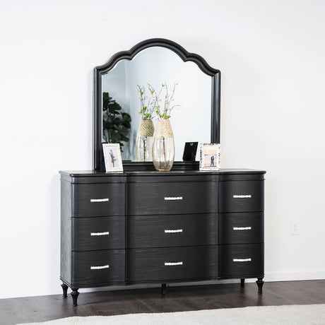 Melodi Parc Black 5-Piece Queen Bedroom Set from Furniture of America - Luna Furniture