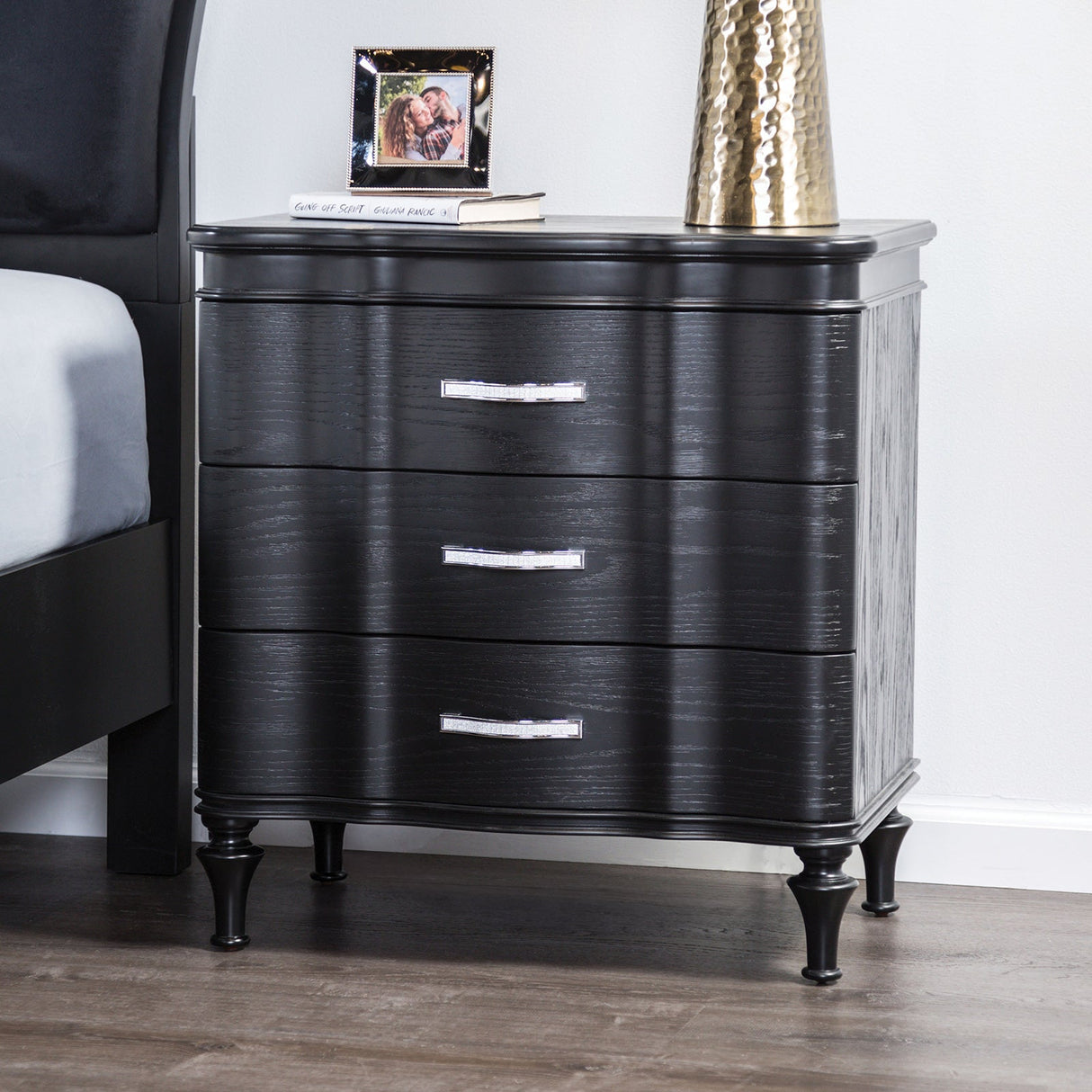 Melodi Parc Black Night Stand from Furniture of America - Luna Furniture
