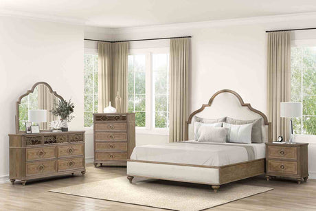 Lyris Rustic Oak Mirror (Mirror Only) from Furniture of America - Luna Furniture