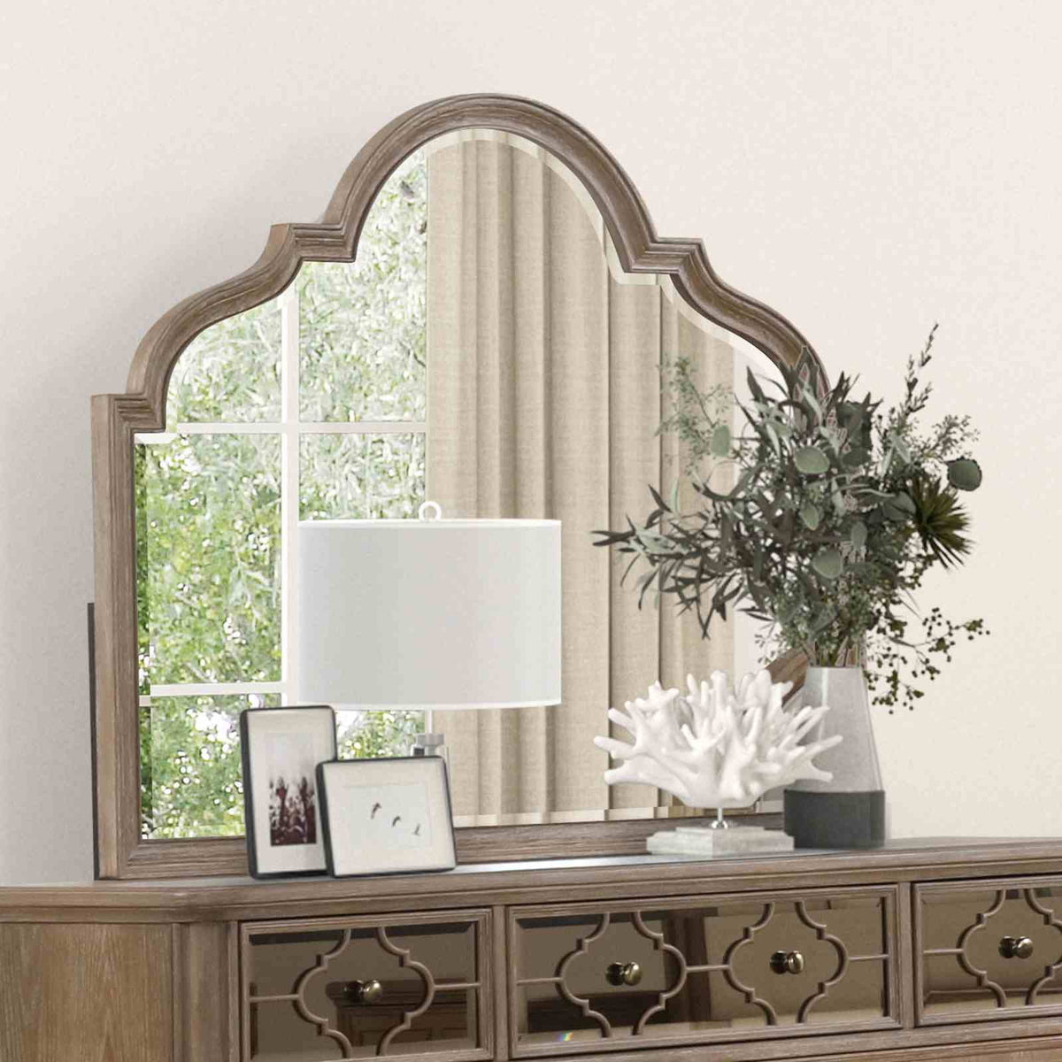 Lyris Rustic Oak 5 Pc Queen Bedroom Set from Furniture of America - Luna Furniture