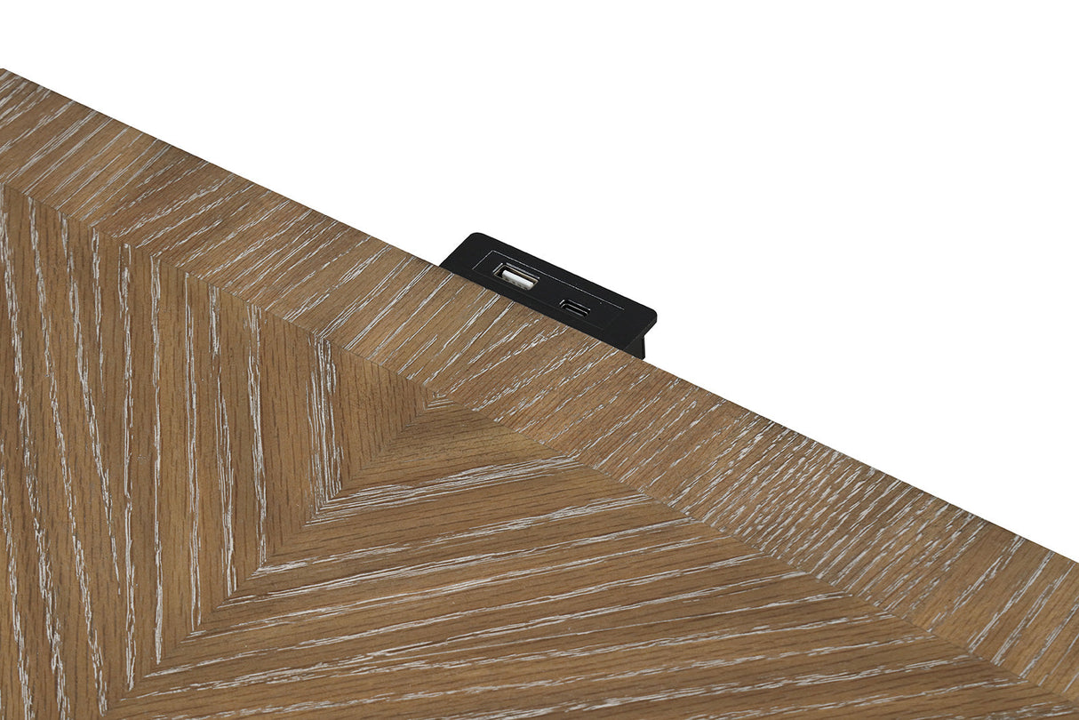 Lyris Rustic Oak Nightstand from Furniture of America - Luna Furniture