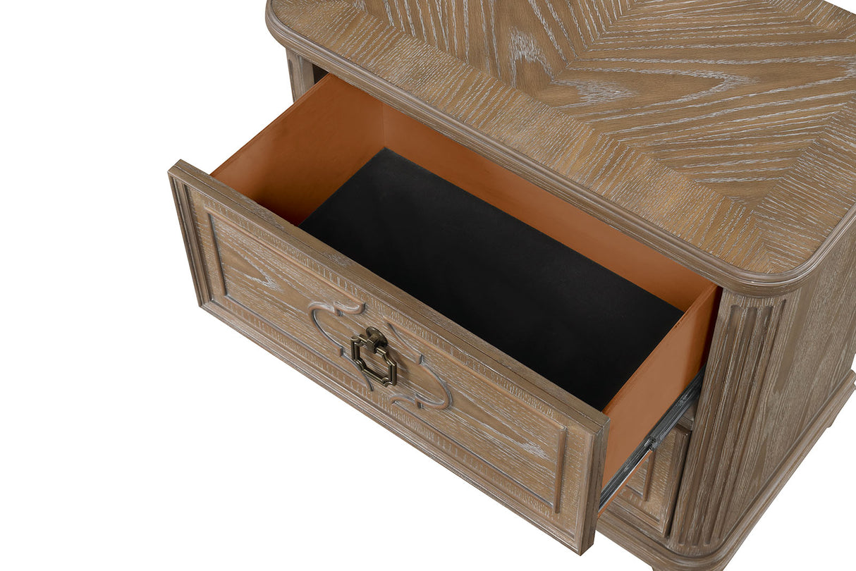 Lyris Rustic Oak Nightstand from Furniture of America - Luna Furniture