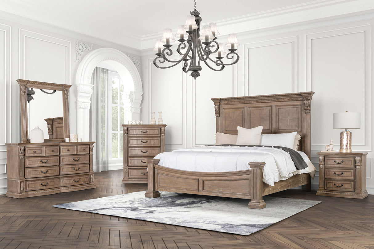Seven Oaks Weathered Oak Queen Bed from Furniture of America - Luna Furniture