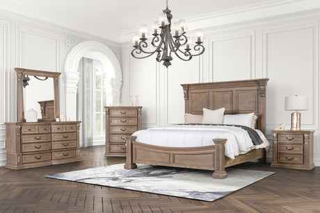 Seven Oaks Weathered Oak Queen Bed from Furniture of America - Luna Furniture