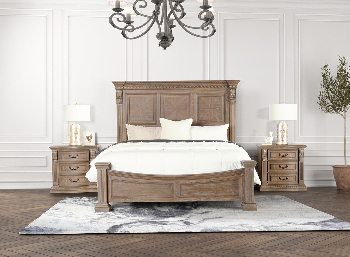 Seven Oaks Weathered Oak Queen Bed from Furniture of America - Luna Furniture