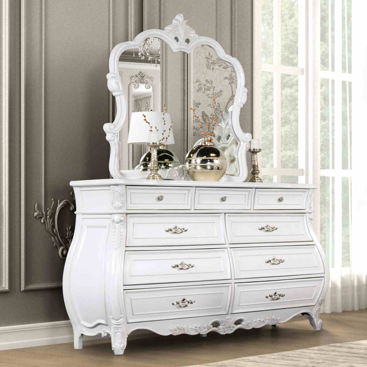 Furniture of America Valentini White Dresser – Luna Furniture