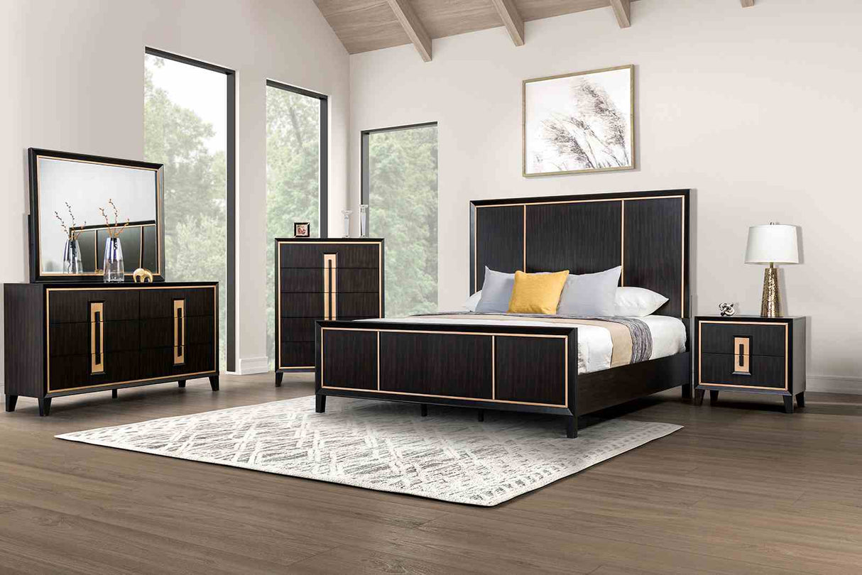 Kenyada Espresso Queen Panel Bed from Furniture of America - Luna Furniture