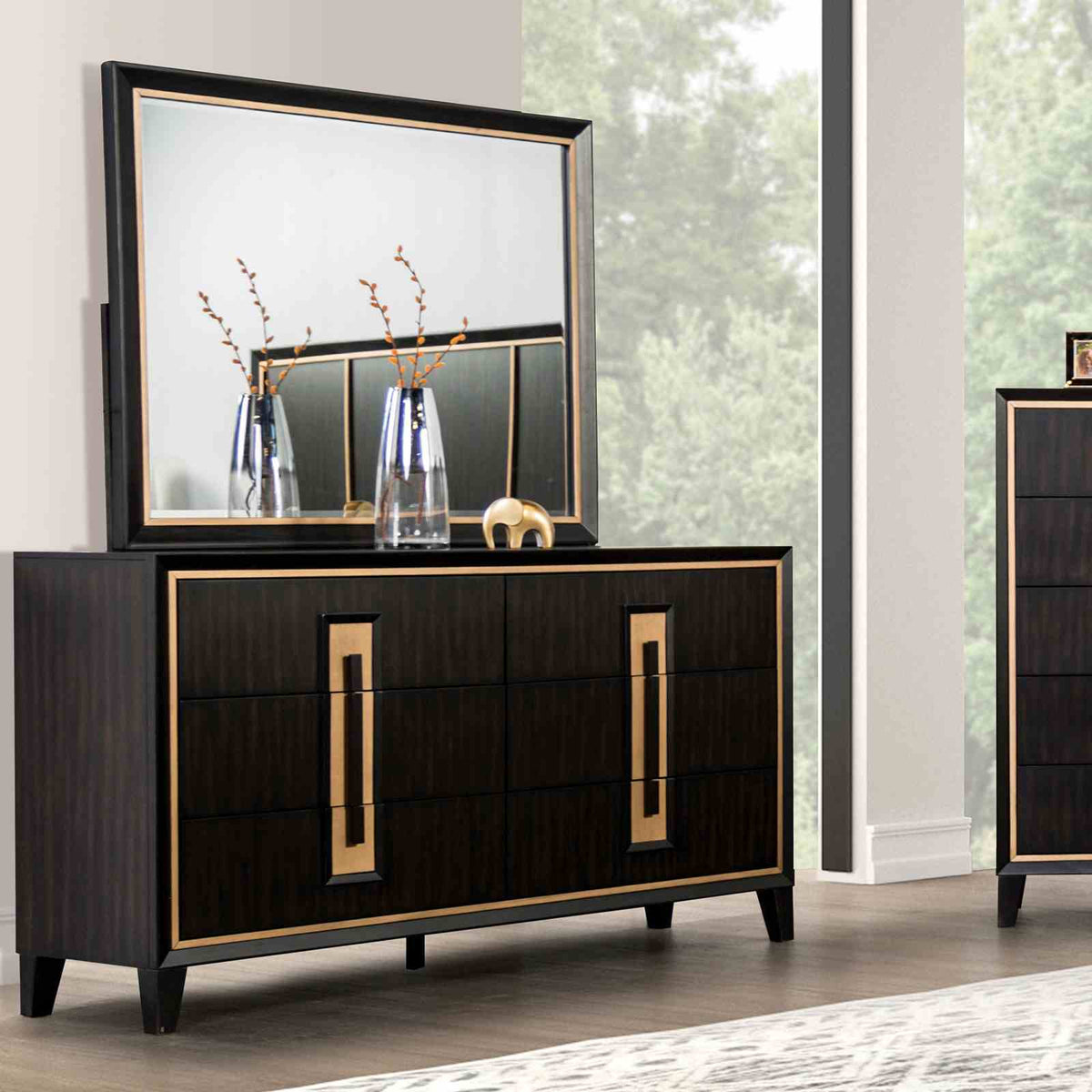 Kenyada Espresso 5 Pc Queen Bedroom Set from Furniture of America - Luna Furniture