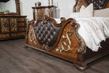 Aquilina Dark Cherry/Oak King Bed from Furniture of America - Luna Furniture