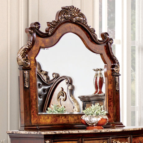 Aquilina Dark Cherry/Oak Mirror (Mirror Only) from Furniture of America - Luna Furniture