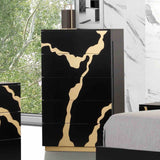 Goldsberg Black/Gold 5 Pc Queen Bedroom Set from Furniture of America - Luna Furniture