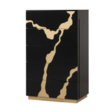 Goldsberg Black/Gold 5 Pc Queen Bedroom Set from Furniture of America - Luna Furniture
