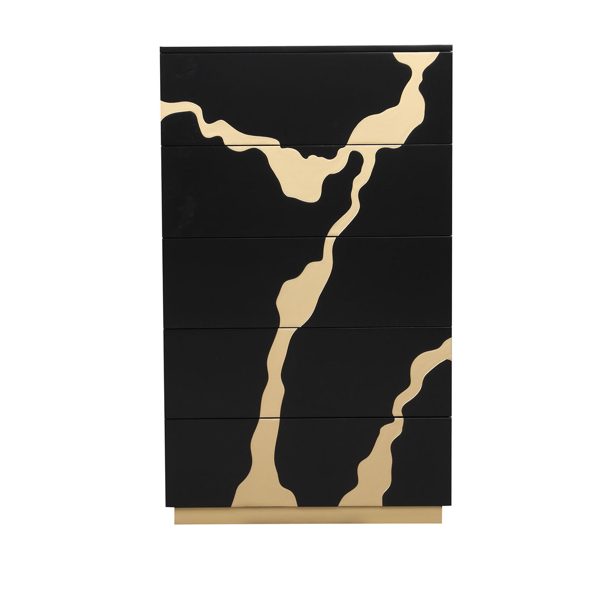 Goldsberg Black/Gold 5 Pc Queen Bedroom Set from Furniture of America - Luna Furniture