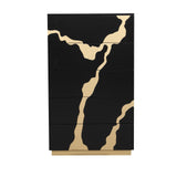 Goldsberg Black/Gold 5 Pc Queen Bedroom Set from Furniture of America - Luna Furniture