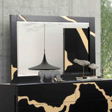 Goldsberg Black/Gold 5 Pc Queen Bedroom Set from Furniture of America - Luna Furniture