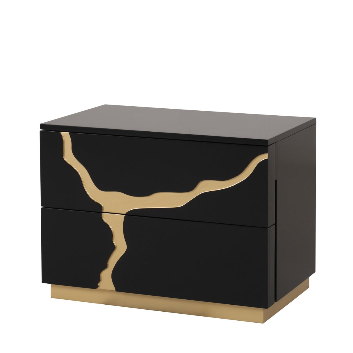 Goldsberg Black/Gold Nightstand from Furniture of America - Luna Furniture