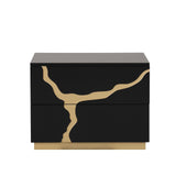 Goldsberg Black/Gold Nightstand from Furniture of America - Luna Furniture