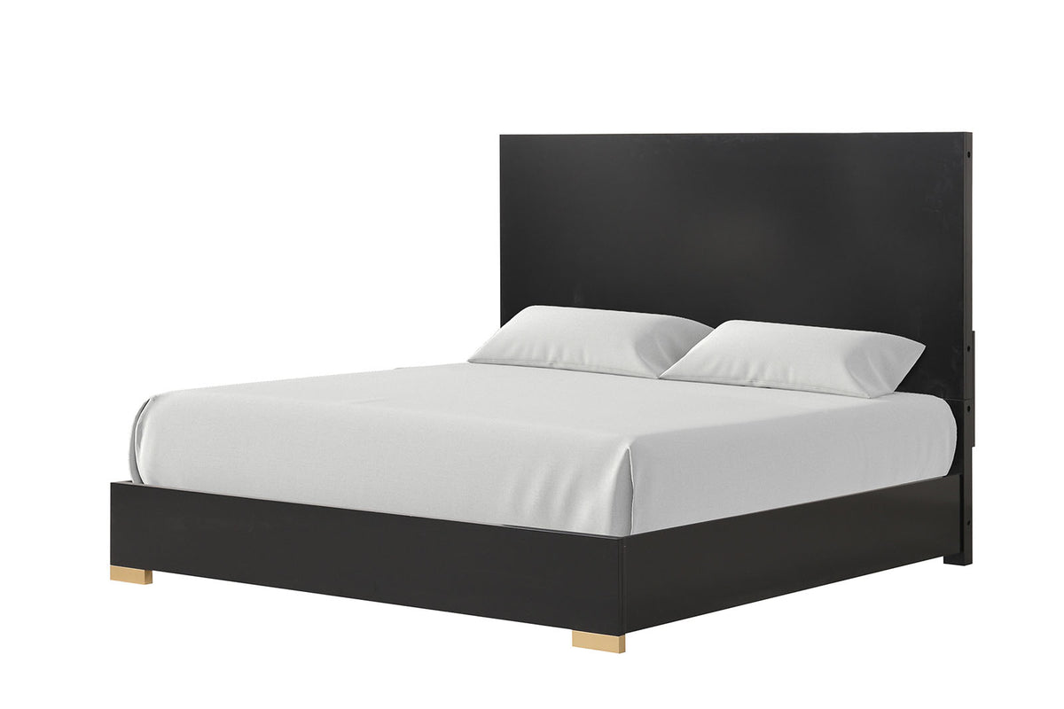 Goldsberg Black/Gold 5 Pc Queen Bedroom Set from Furniture of America - Luna Furniture