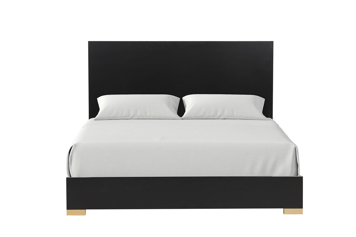 Goldsberg Black/Gold 5 Pc Queen Bedroom Set from Furniture of America - Luna Furniture