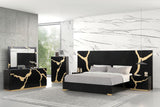 Goldsberg Black/Gold Queen Wall Bed from Furniture of America - Luna Furniture