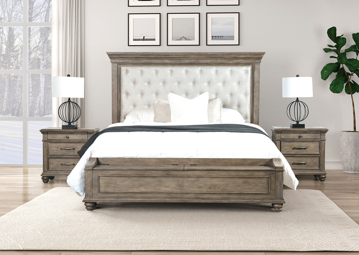 Philomath Aged Oak King Bed from Furniture of America - Luna Furniture