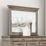Philomath Aged Oak Mirror (Mirror Only) from Furniture of America - Luna Furniture