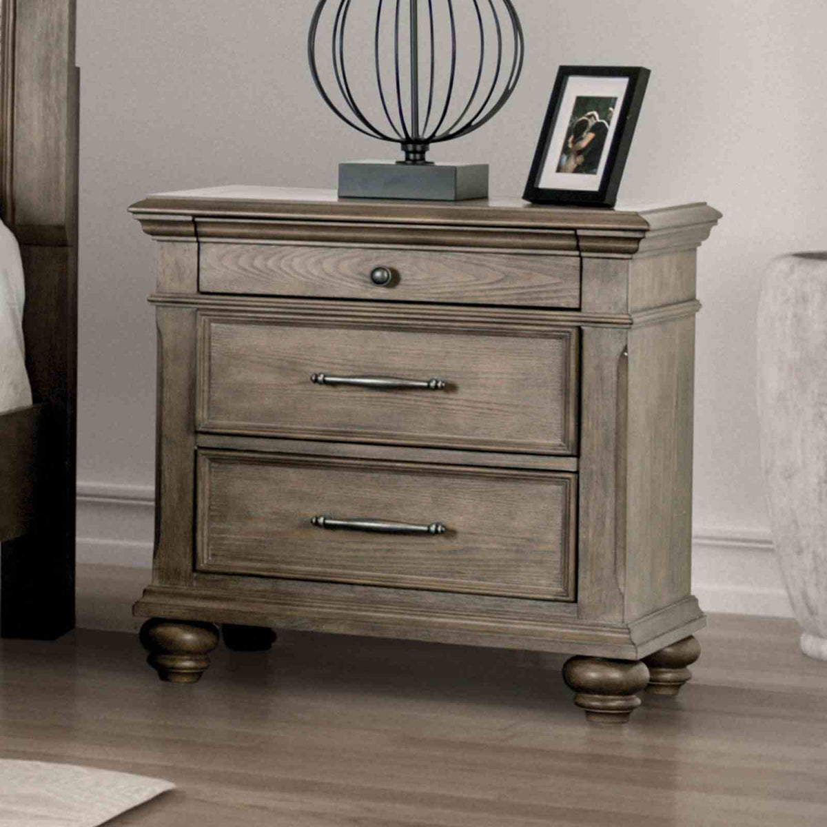 Philomath Aged Oak 5 Pc Queen Bedroom Set from Furniture of America - Luna Furniture