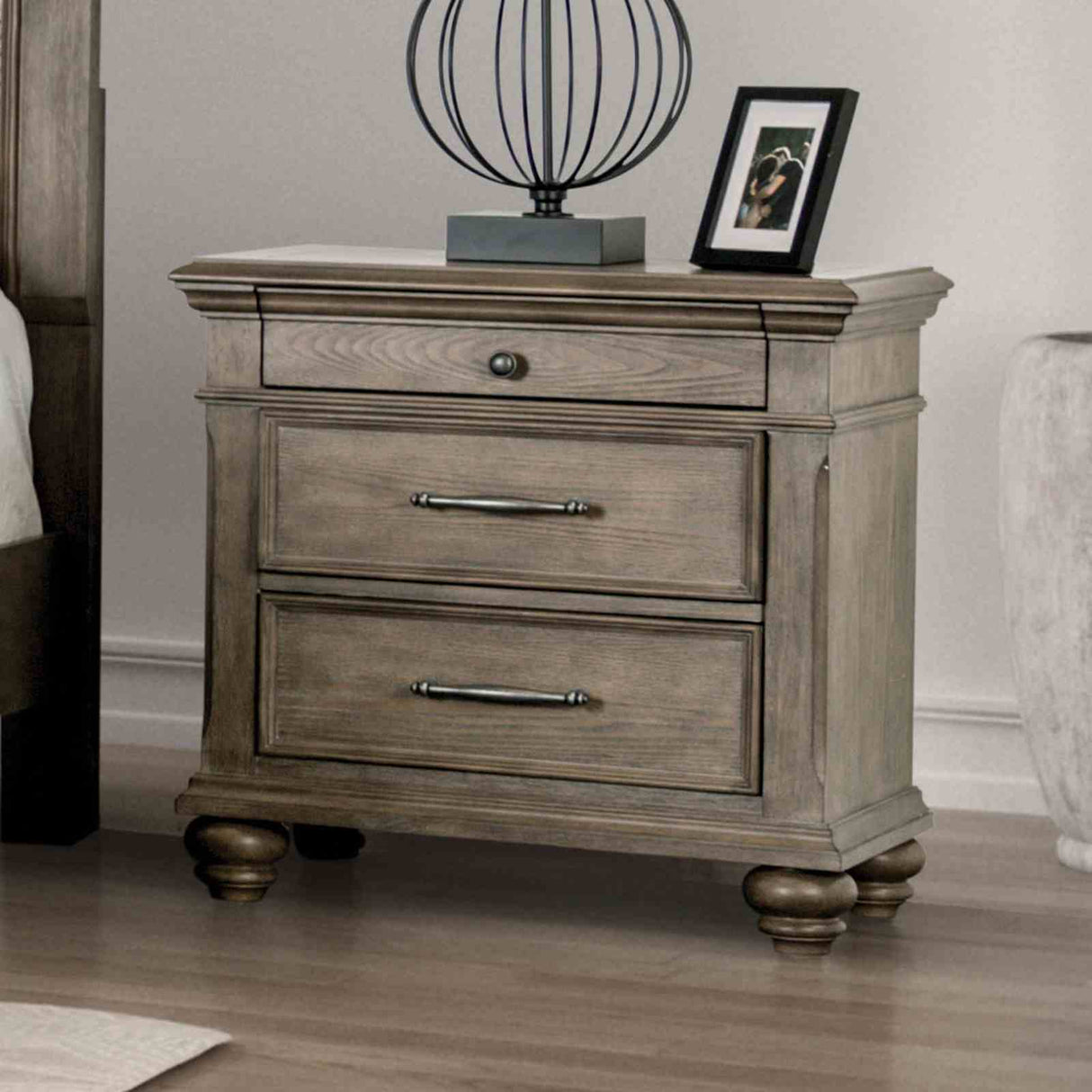 Philomath Aged Oak Transitional Storage Bedroom Set from Furniture of America - Luna Furniture