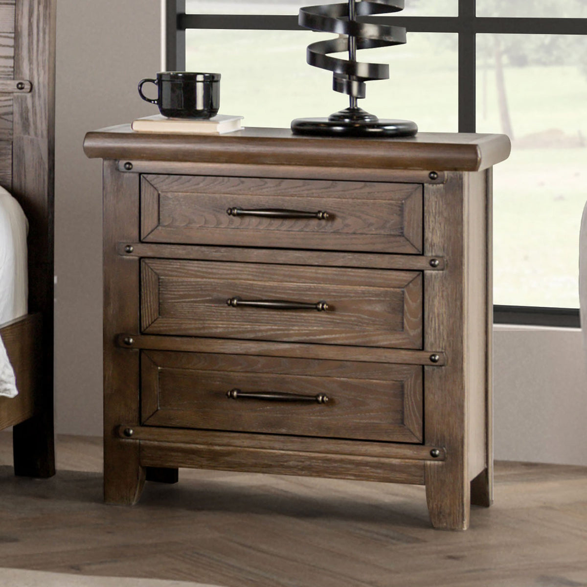Merthyr Brown Nightstand from Furniture of America - Luna Furniture