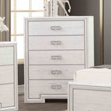 Basilone Rustic White 5 Pc Queen Bedroom Set from Furniture of America - Luna Furniture