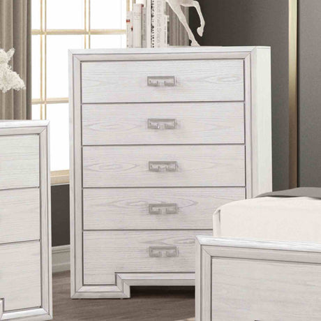 Basilone Rustic White 5-Piece Queen Bedroom Set from Furniture of America - Luna Furniture