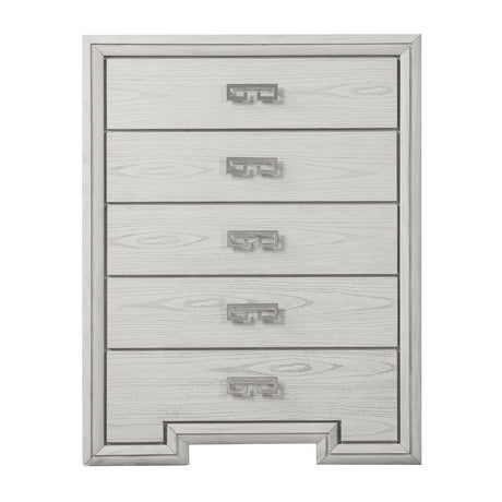 Basilone Rustic White 5-Piece Queen Bedroom Set from Furniture of America - Luna Furniture
