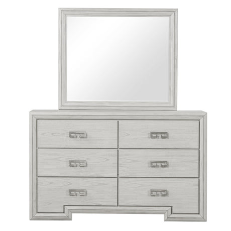 Basilone Rustic White 5-Piece Queen Bedroom Set from Furniture of America - Luna Furniture