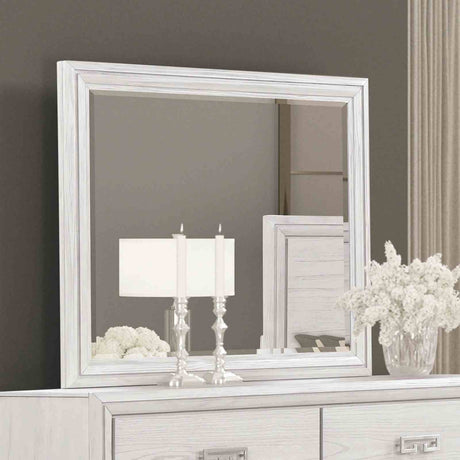 Basilone Rustic White 5-Piece Queen Bedroom Set from Furniture of America - Luna Furniture