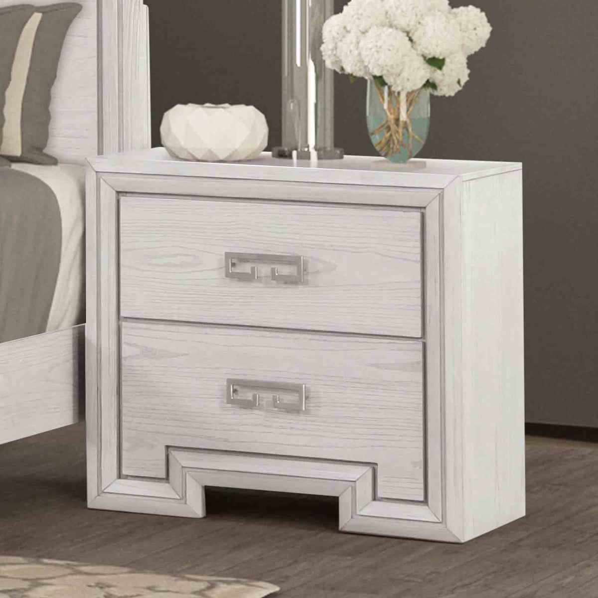 Basilone Rustic White 5 Pc Queen Bedroom Set from Furniture of America - Luna Furniture