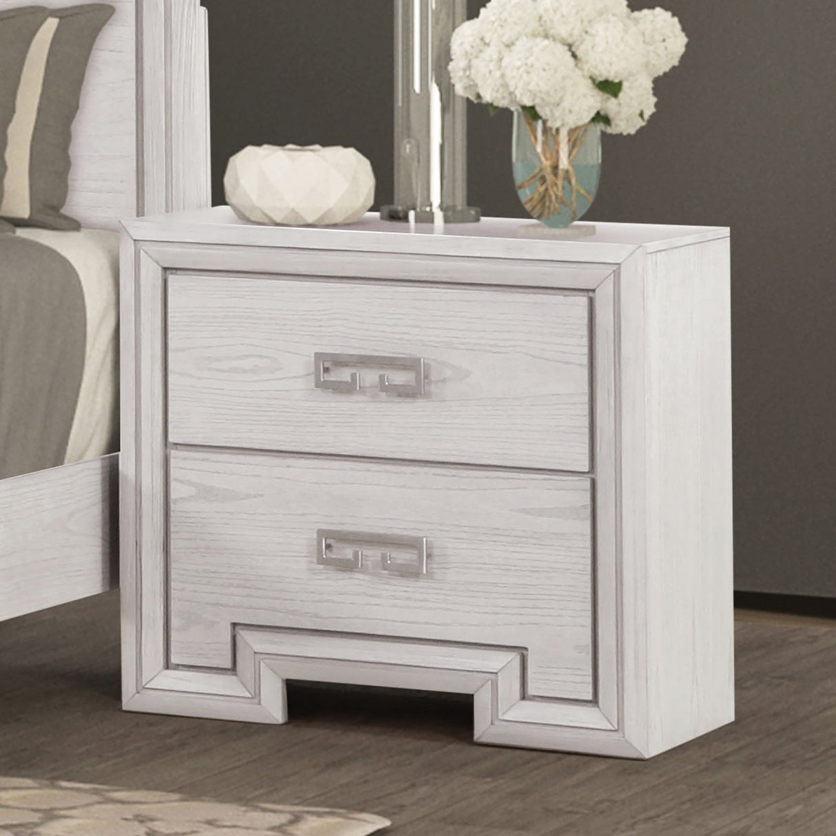 Basilone Rustic White Transitional Bedroom Set from Furniture of America - Luna Furniture