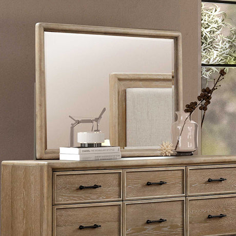 Midhurst Oak Mirror (Mirror Only) from Furniture of America - Luna Furniture