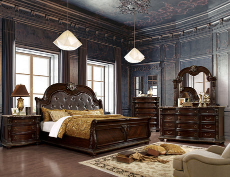 Fromberg Brown Cherry Queen Bed from Furniture of America - Luna Furniture